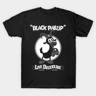 Black Phillip - Live Deliciously - Vintage Cartoon Goat T-Shirt