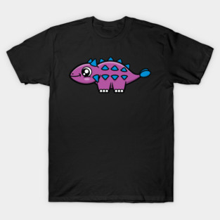 Ankylosaurus Dinosaur (Purple and Blue) T-Shirt