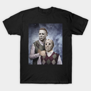 Michael Myers and Jason Voorhees Step Brothers Funny Horror Movie Characters Tshirts Halloween  M4118 T-Shirt