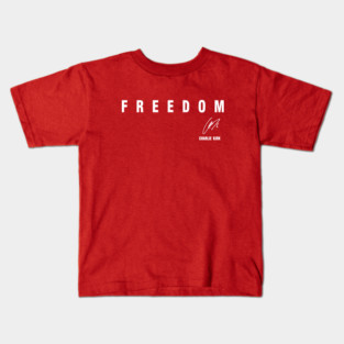 Freedom Charlie- Kirk Signature In October We Wear Red  October 14th Kids T-Shirt