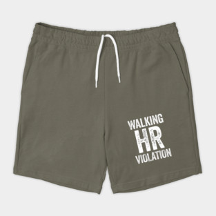 Walking HR Violation White Humor Shorts